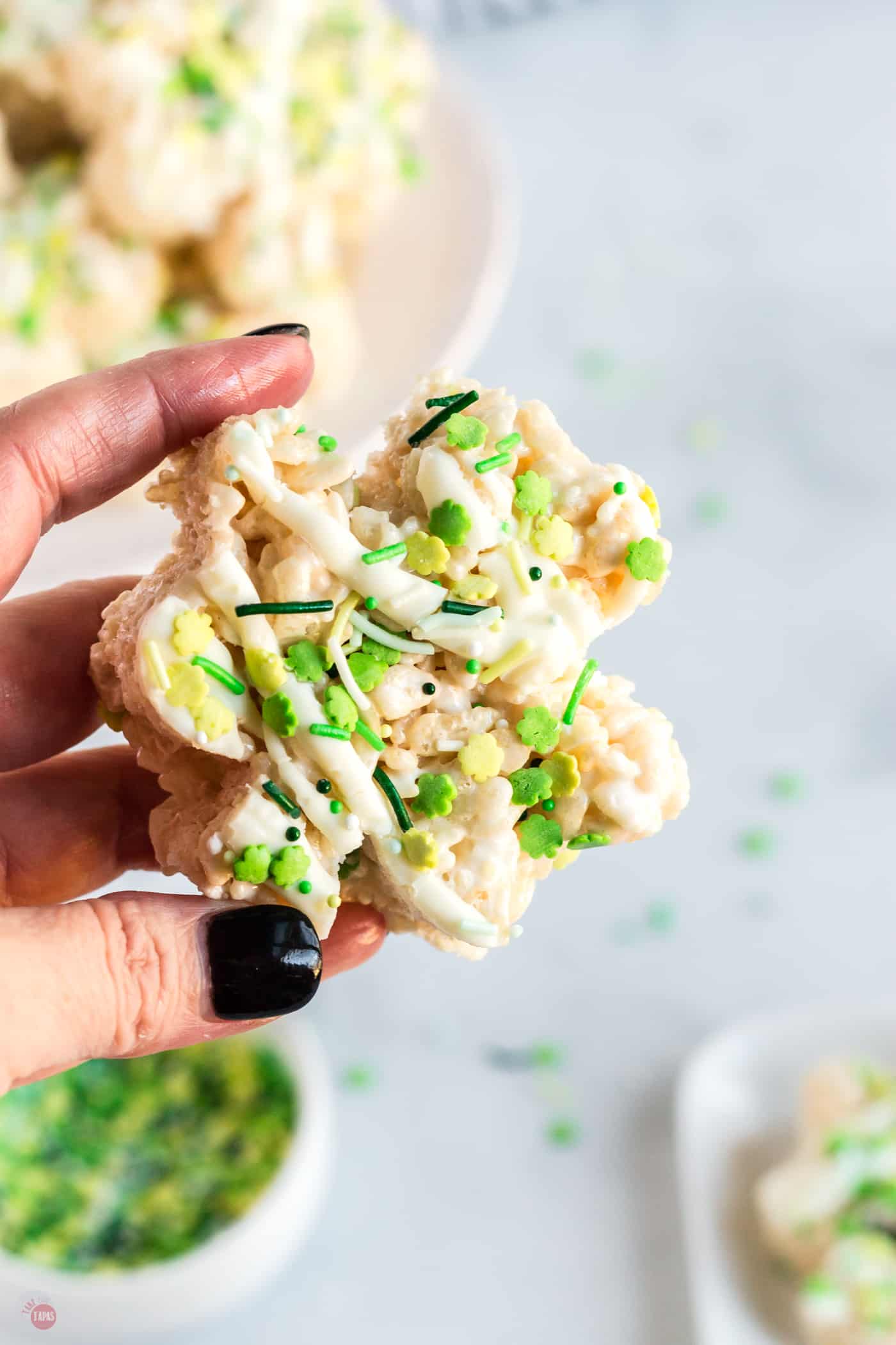 hand holding shamrock treat