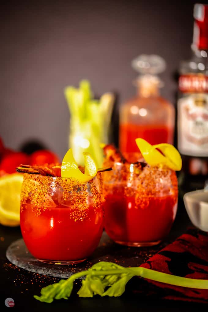 two bloody mary cocktails
