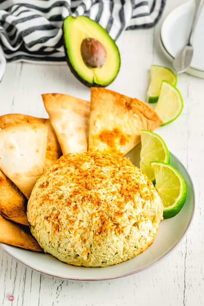 mexican cheese ball with tortilla chips