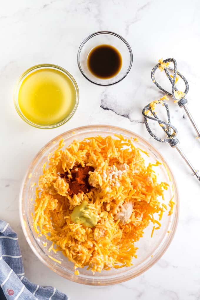 cheese and spices in a bowl