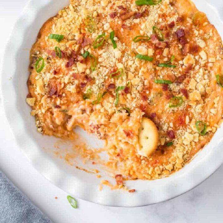 white dish of dip