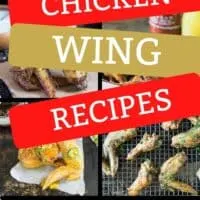 collage of chicken wings with text 