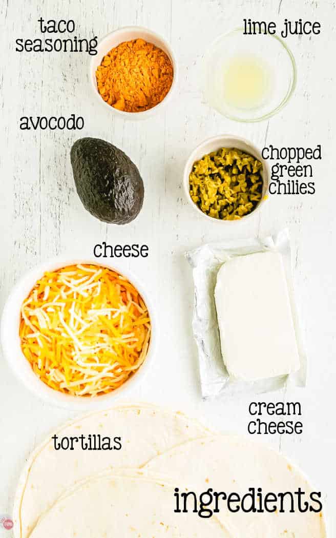 labeled picture of cheese ball ingredients