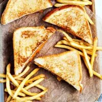 grilled cheese sandwiches with fries