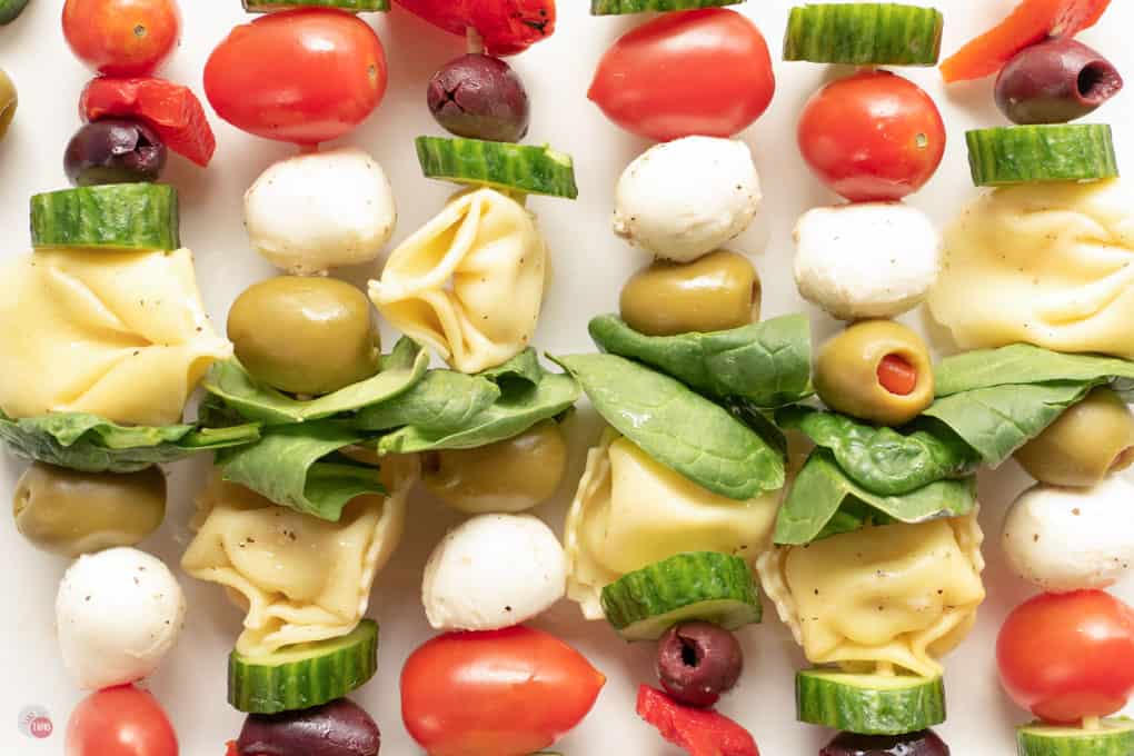 plate of Italian skewers