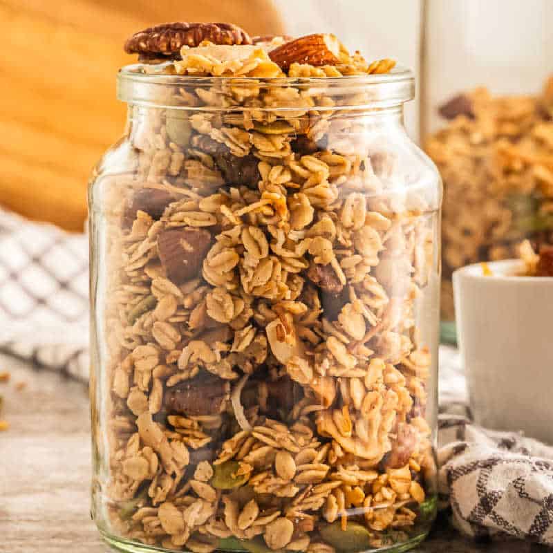 side view of jar of snacks