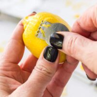lemon being zested