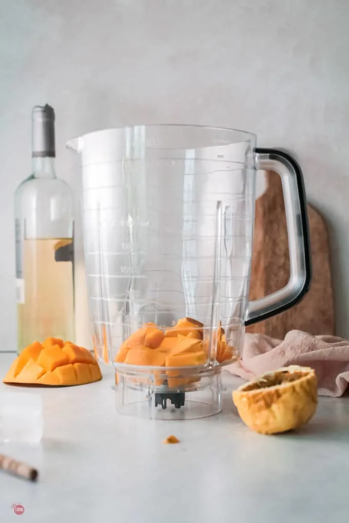 mango in a blender