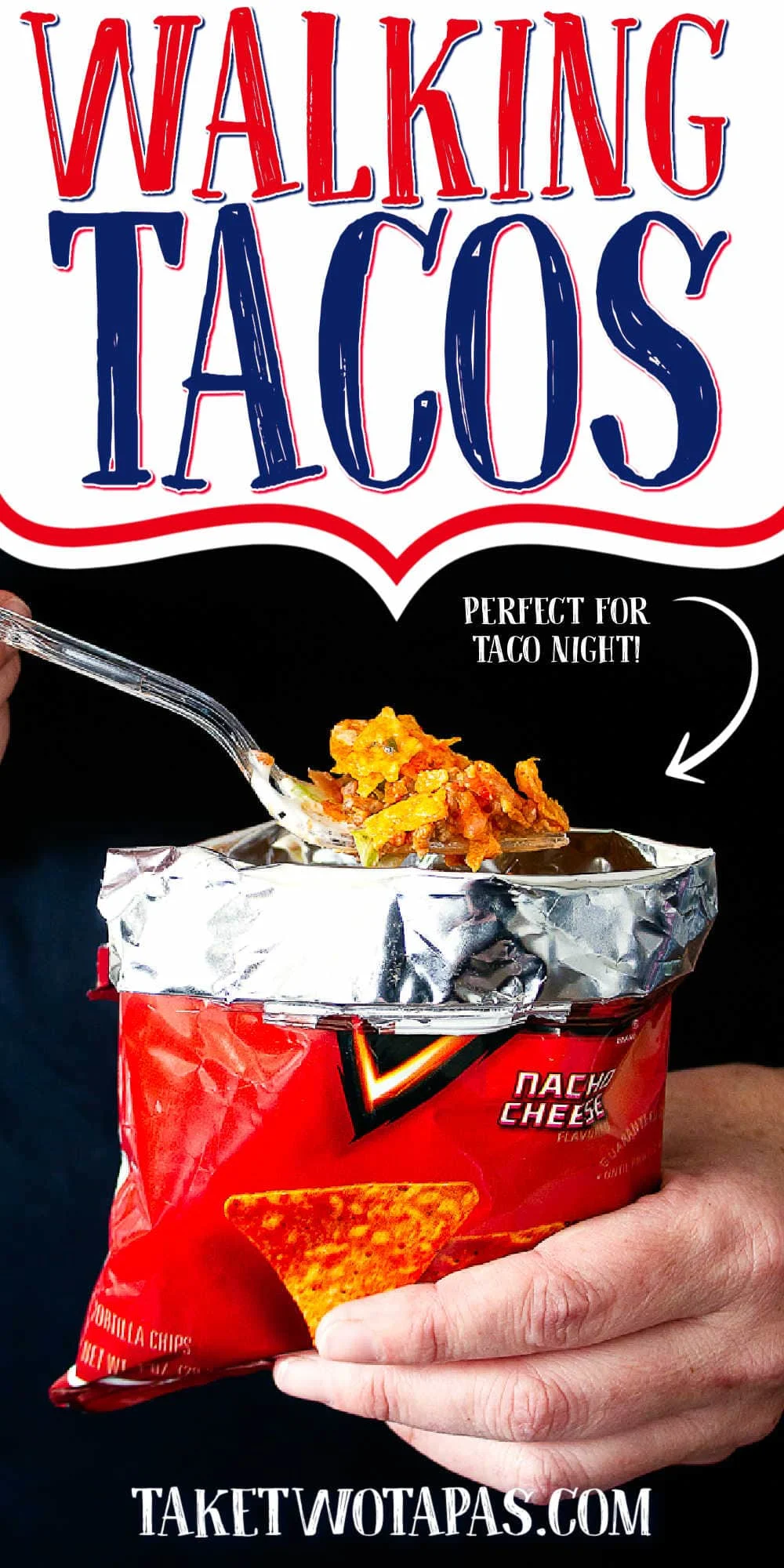 bag of doritos with text "walking tacos"