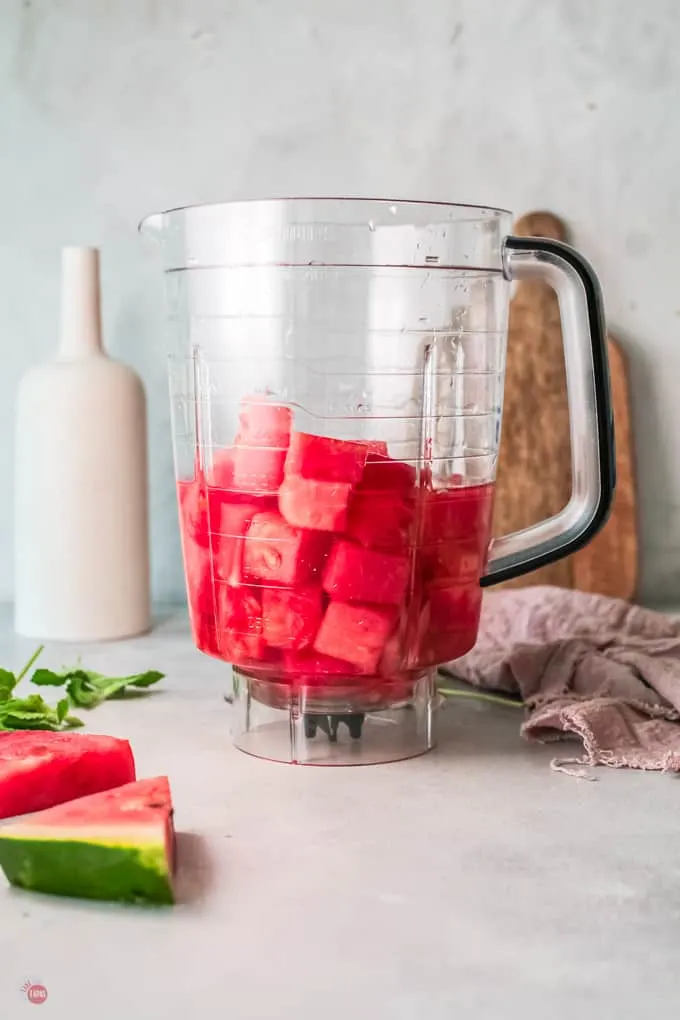 watermelon and wine in blender