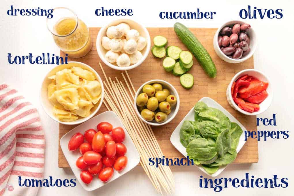 labeled picture of antipasto kebab ingredients