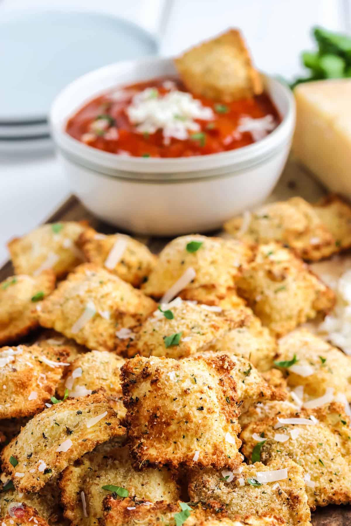 stack of toasted ravioli