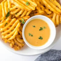 bowl of fries and sauce