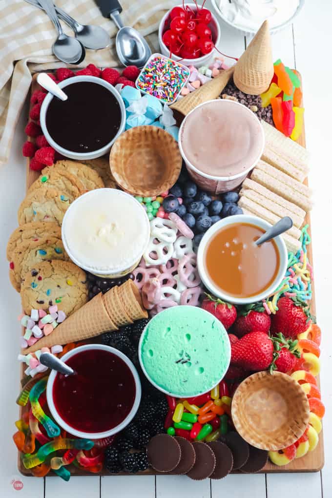 overhead of ice cream board