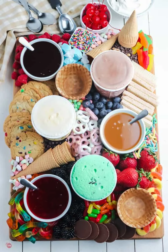 overhead of ice cream board