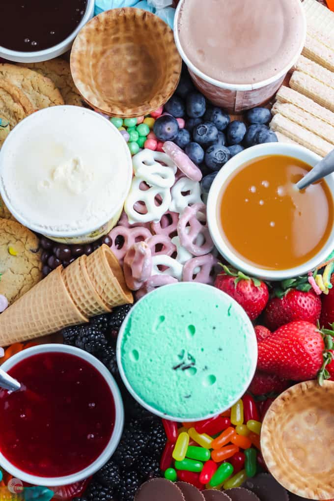 close up of ice cream board