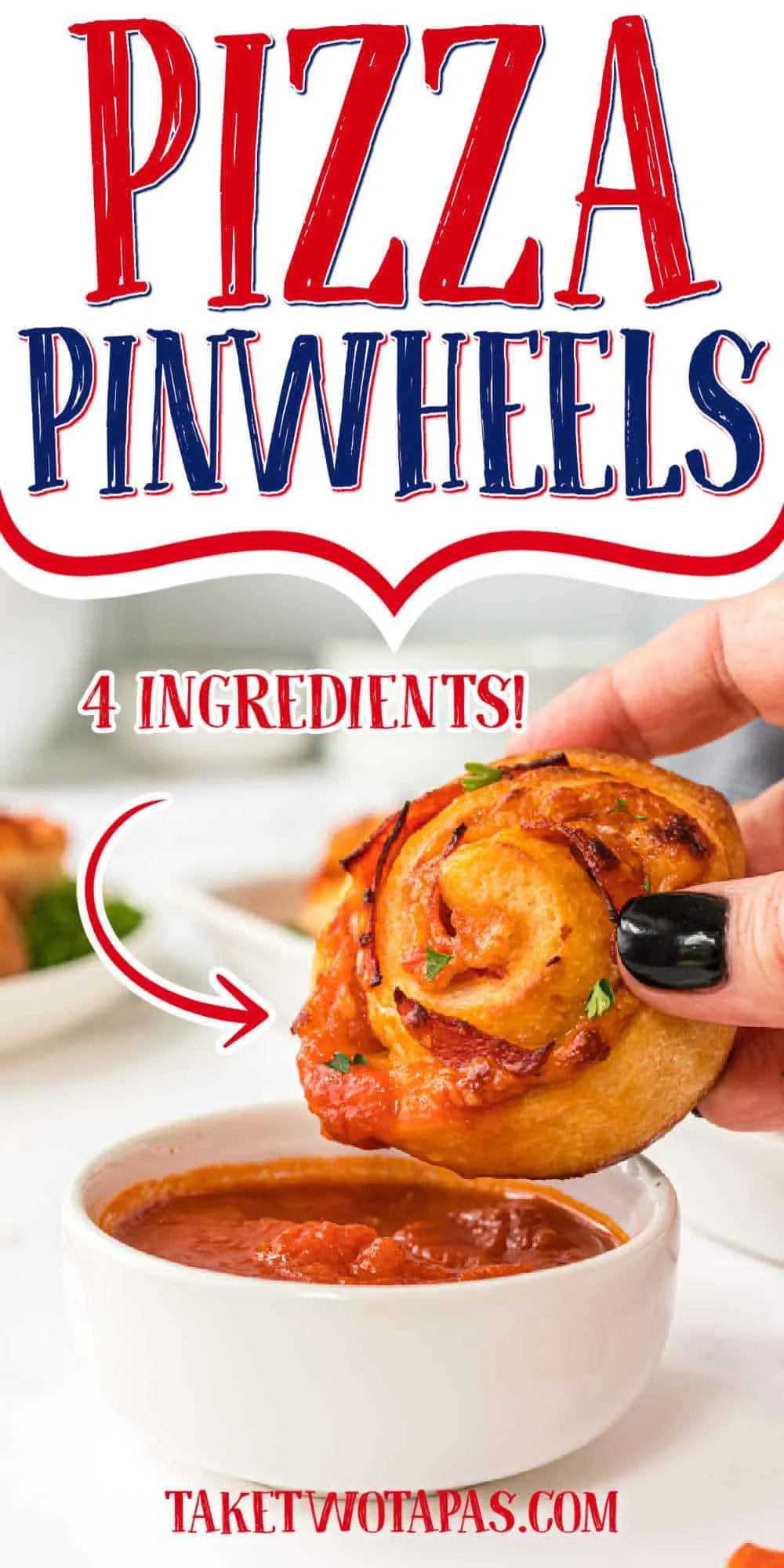 pinwheels with text "pizza pinwheels"