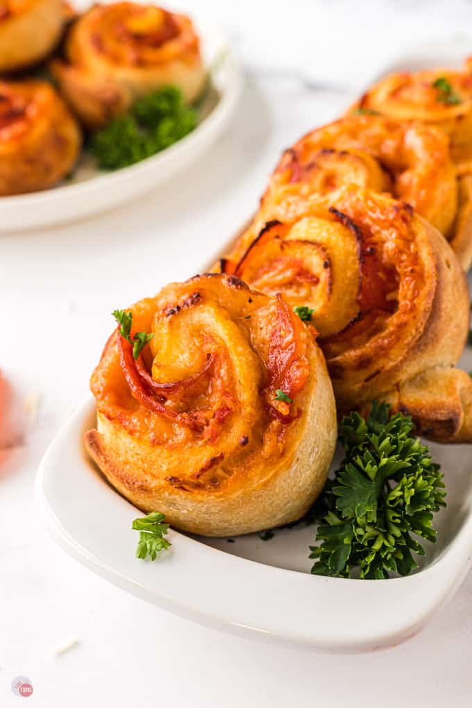 tray of pizza pinwheels