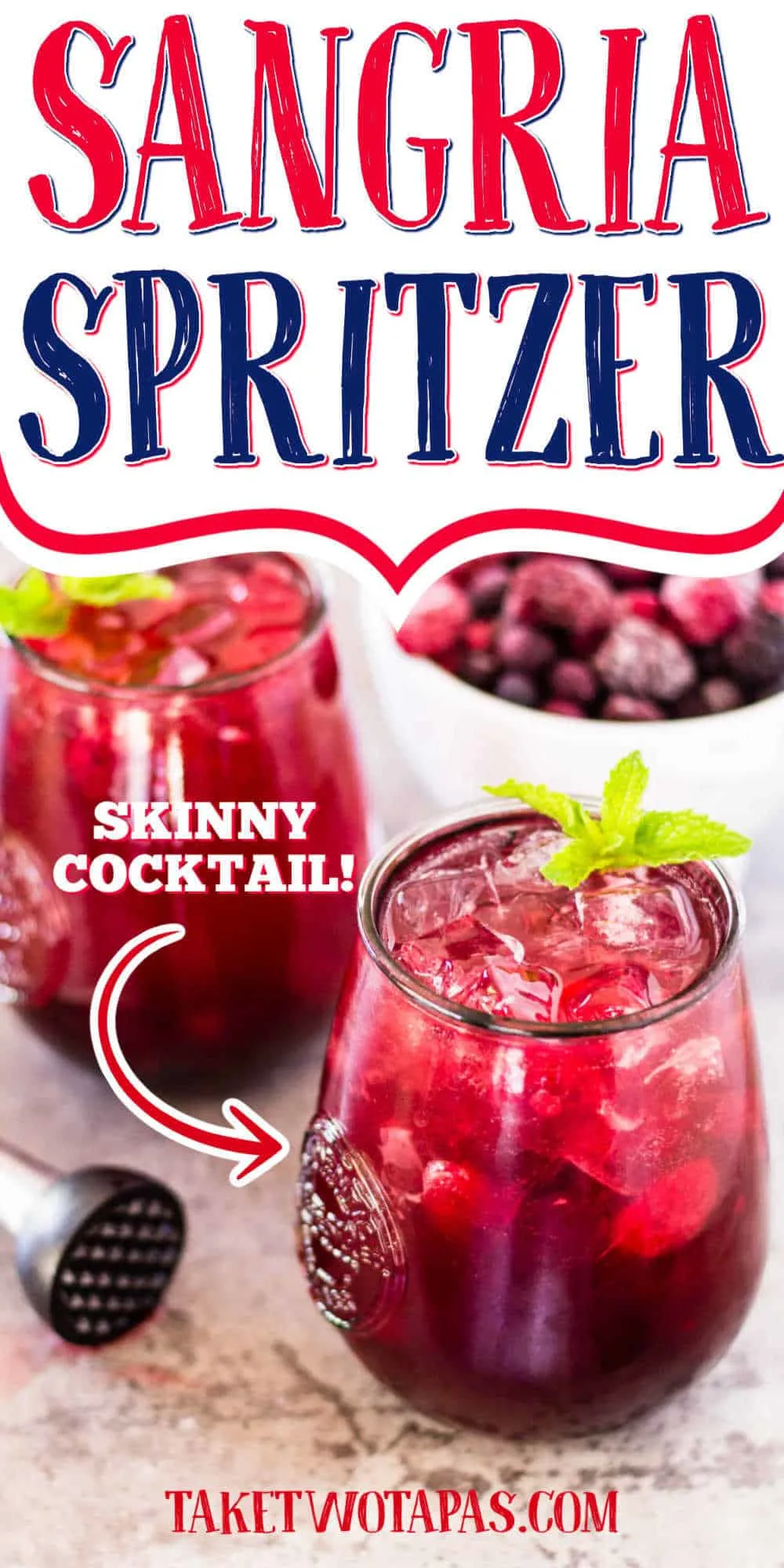 glass of wine with text "sangria spritzer"