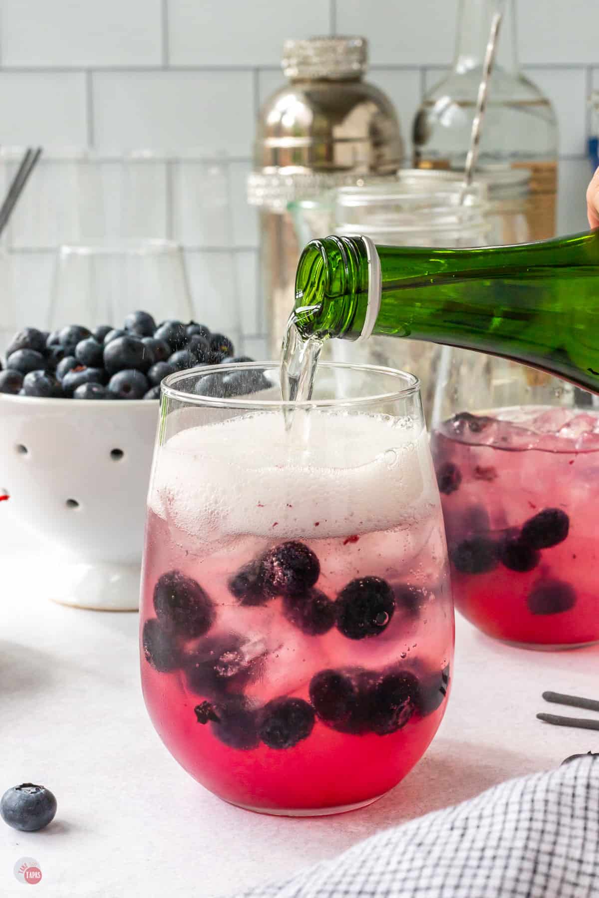 champagne pouring in a glass