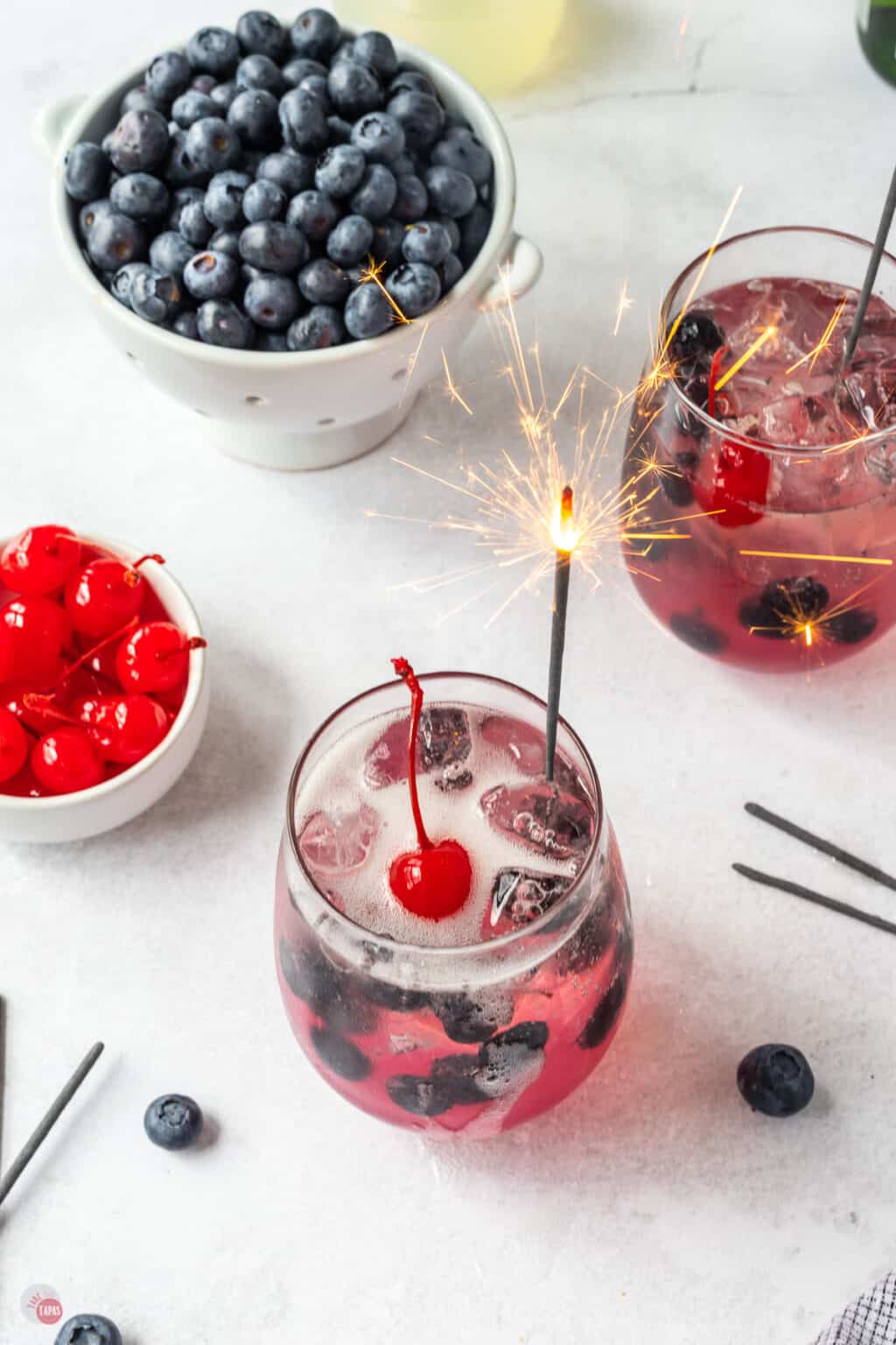 Blueberry Champagne Cocktail {Celebration Sparkler!} Take Two Tapas