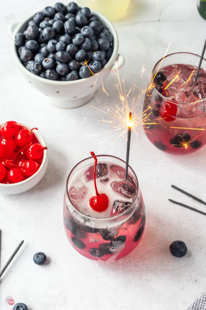 Blueberry Champagne Cocktail {Celebration Sparkler!} Take Two Tapas