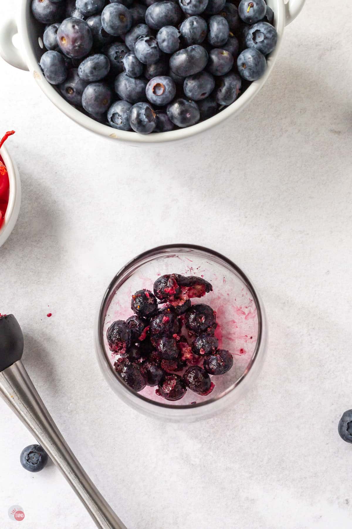 blueberries in a glass