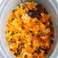 cooked chicken in a crock pot