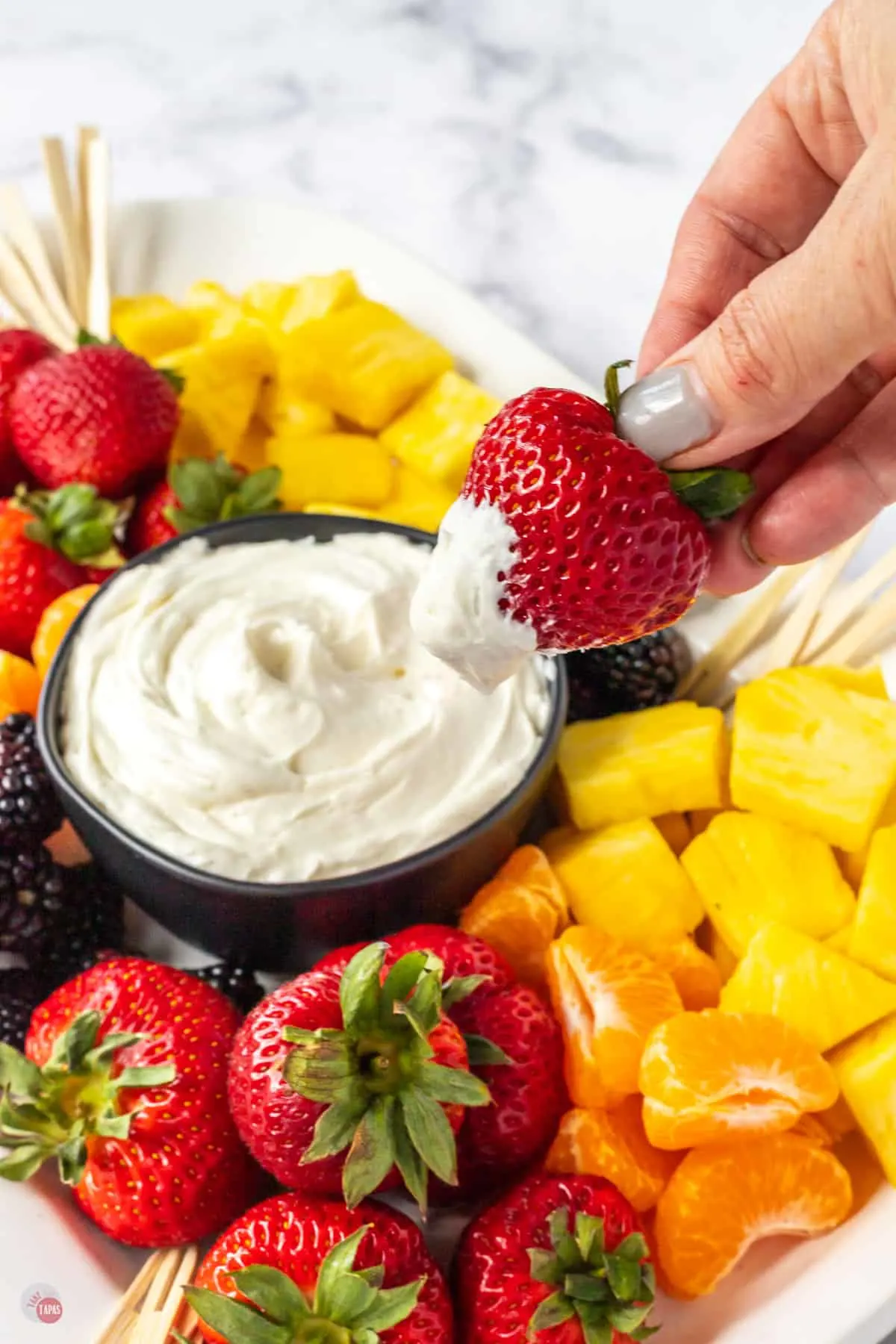 strawberry dipped in white dip