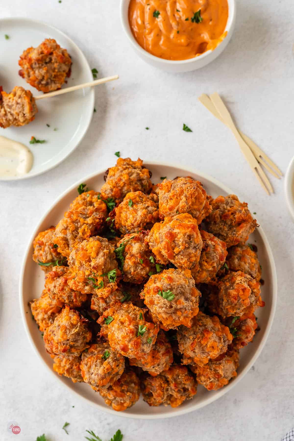 plate of sausage balls