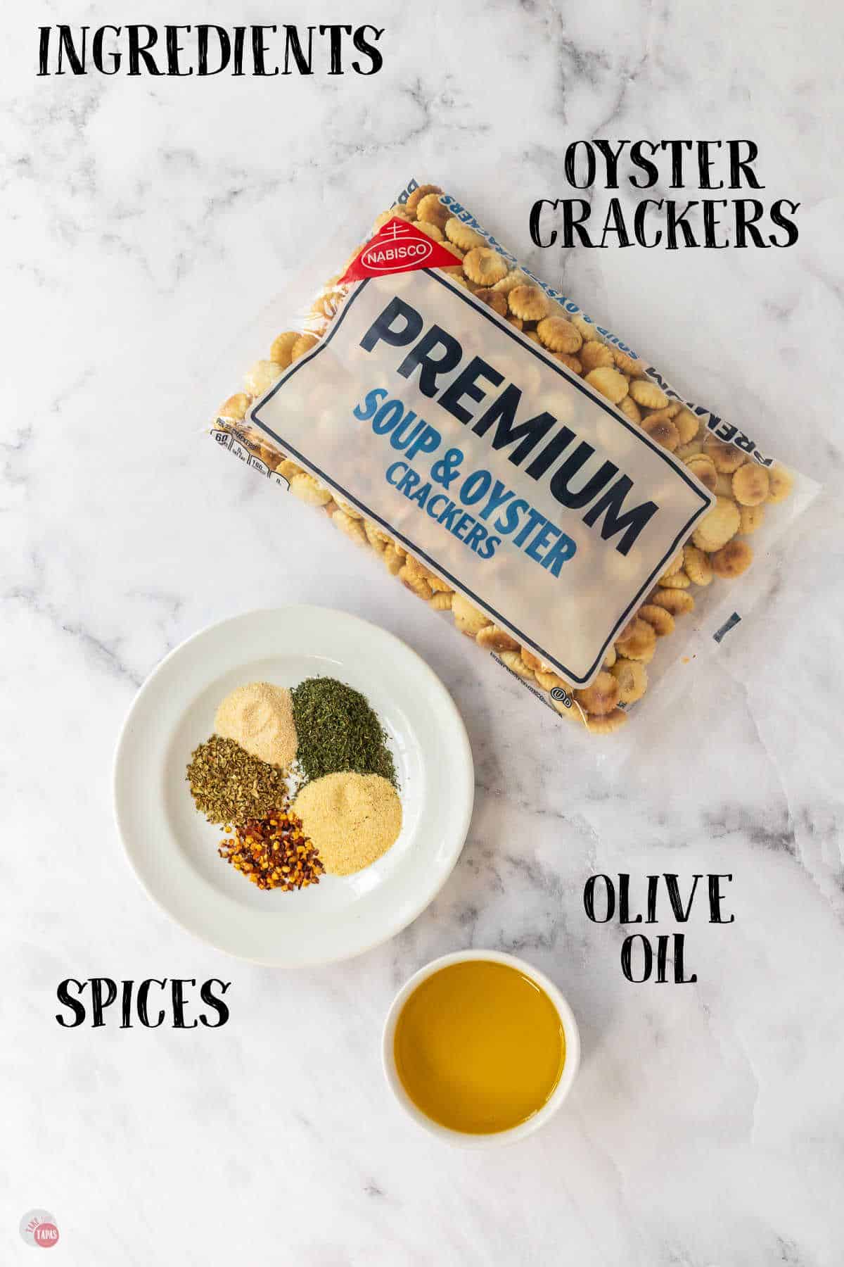 labeled picture of cracker ingredients