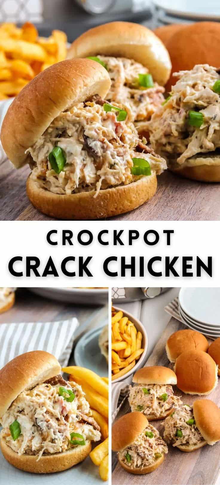 Pinterest pin image for crockpot crack chicken recipe