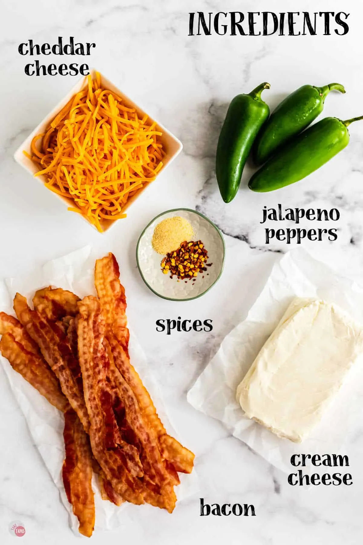 labeled ingredients for jalapeno poppers