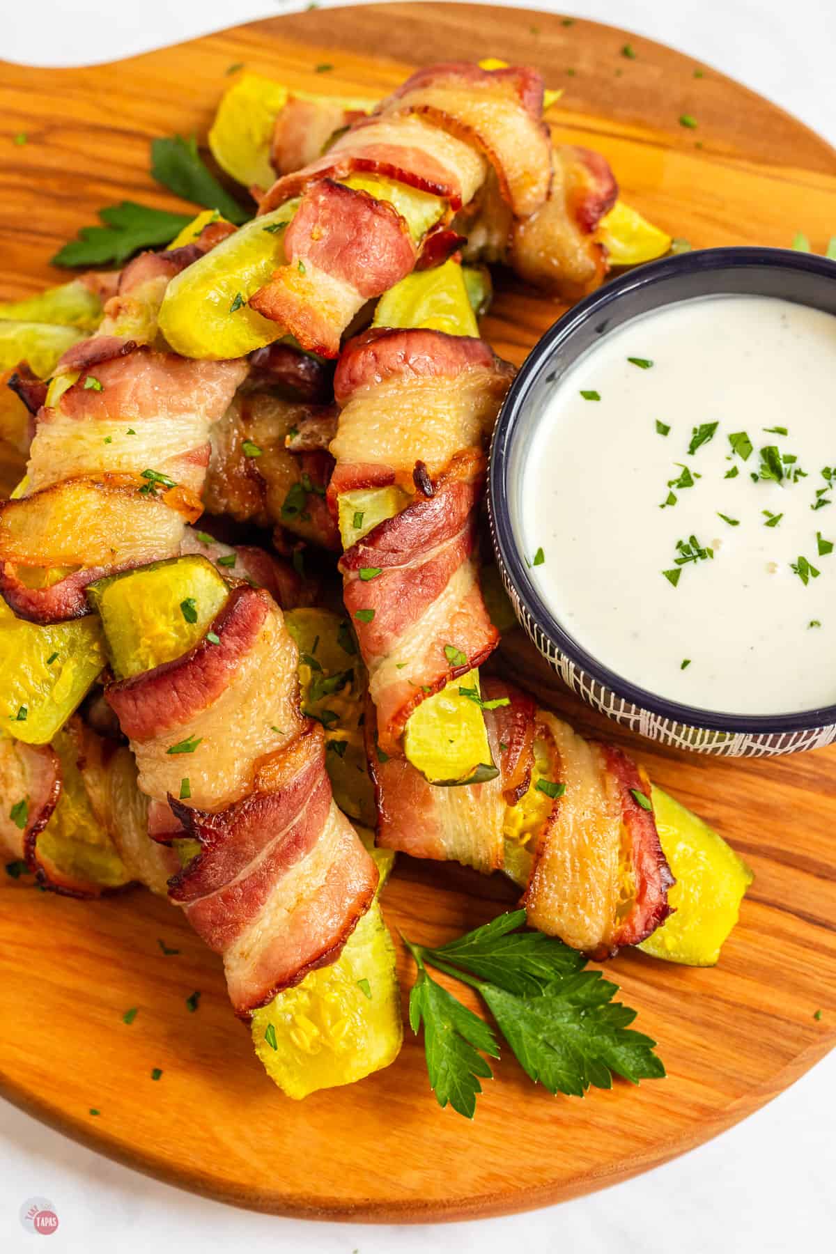 overhead picture of pickle fries