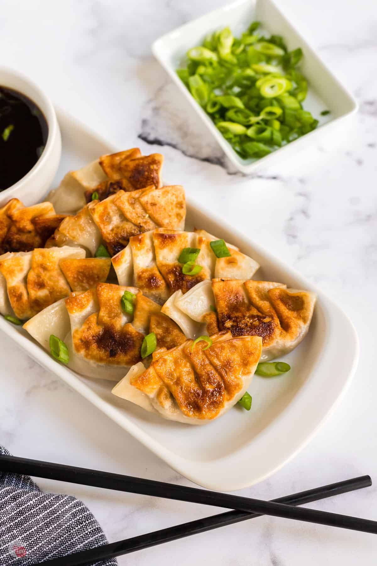 yaki gyoza on a plate