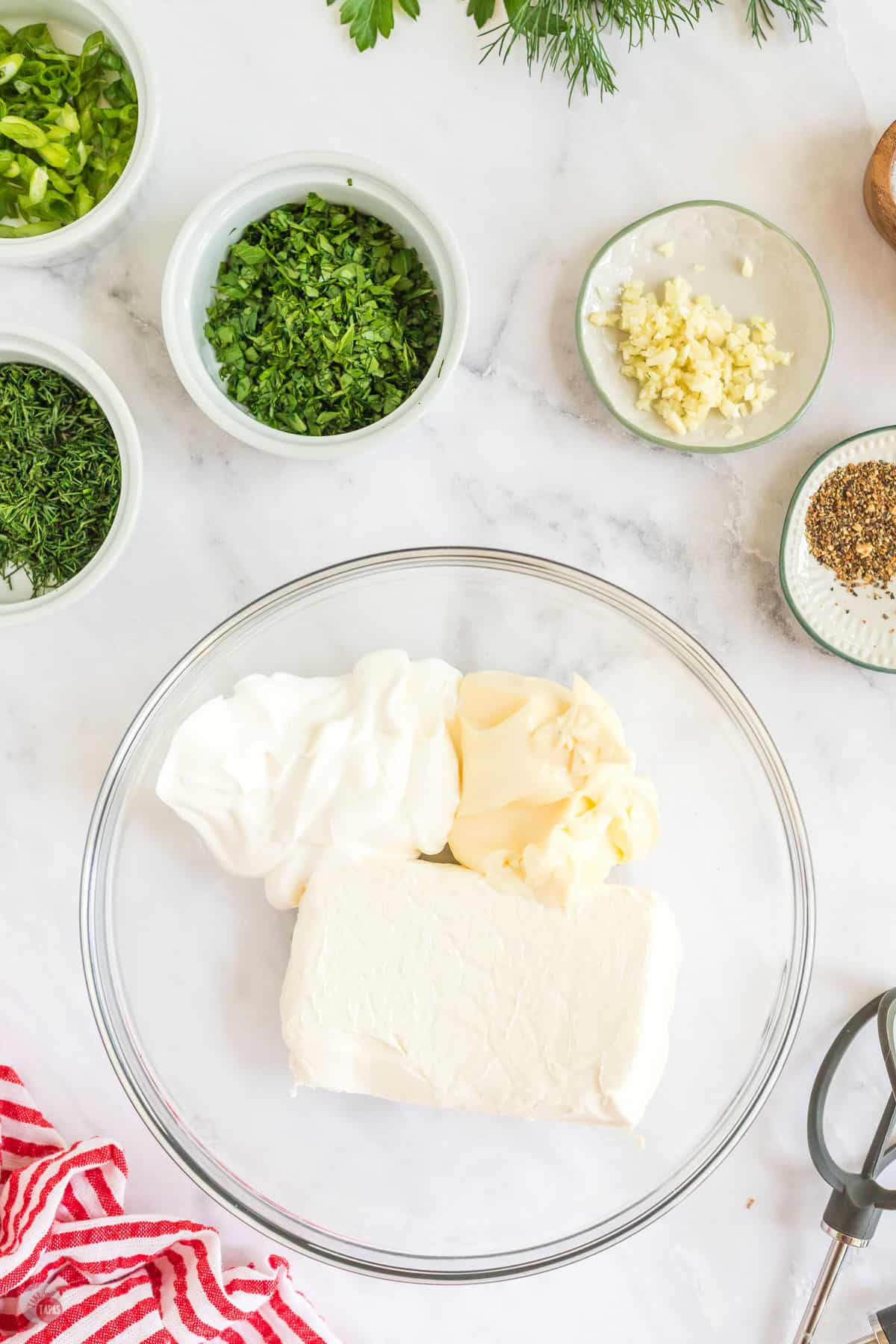 cream cheese in a bowl