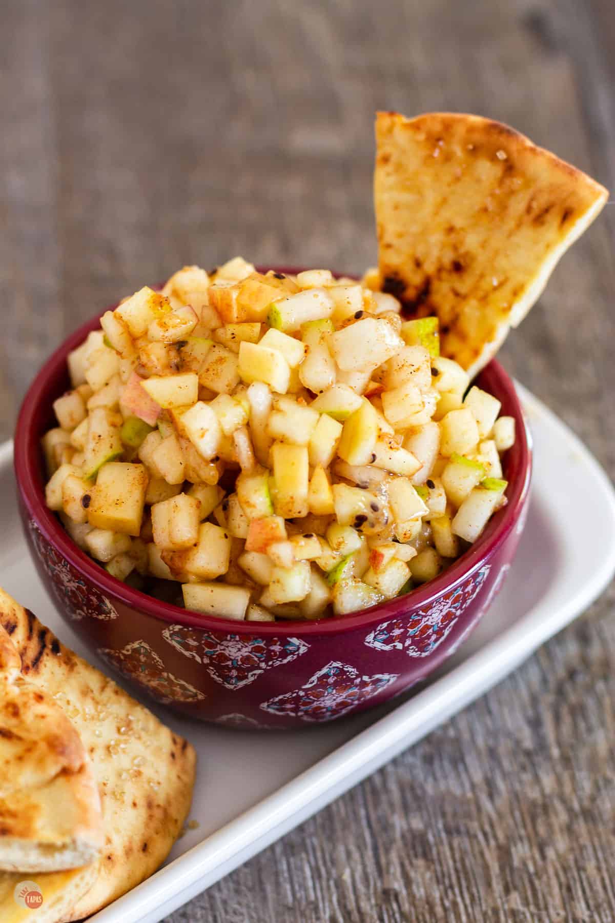 bowl of apple salsa