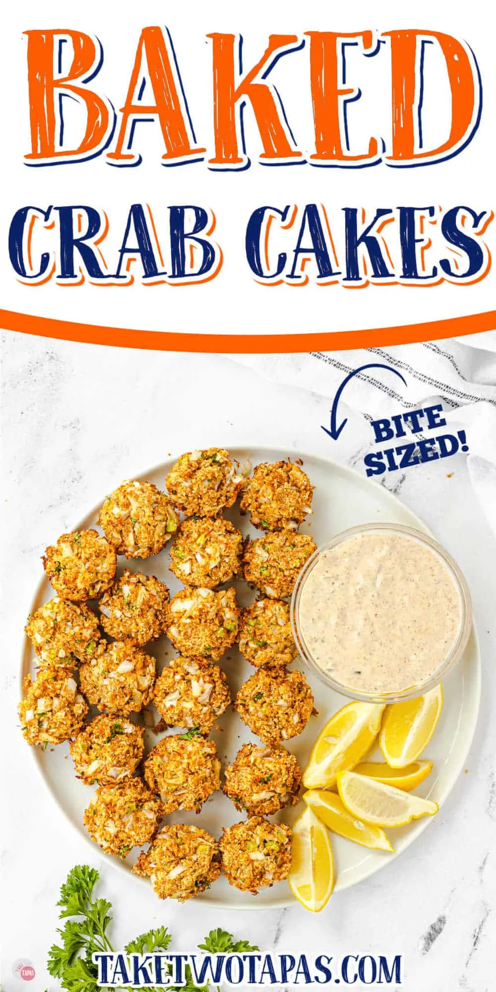 platter of crab cakes with text "crabcakes"