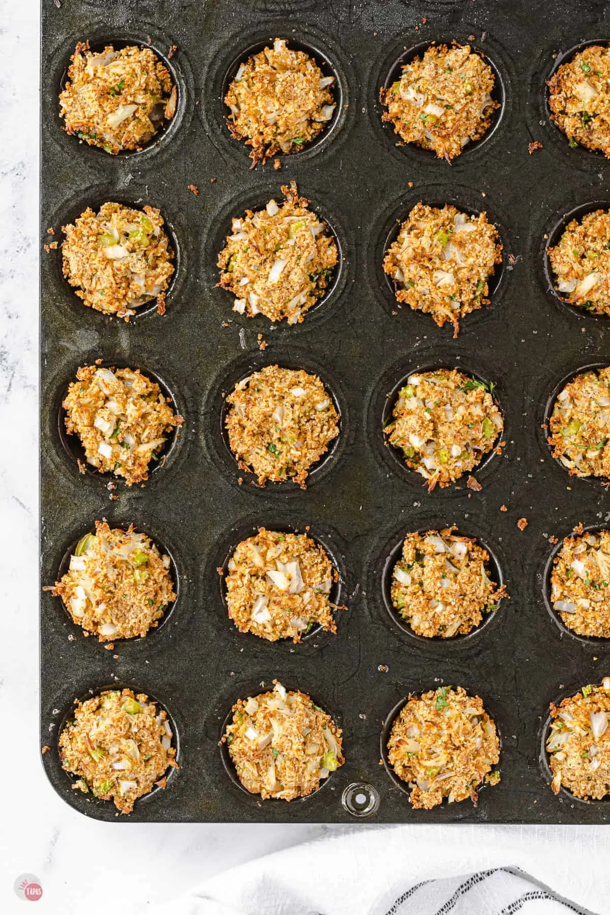 baked crab cakes in muffin pan