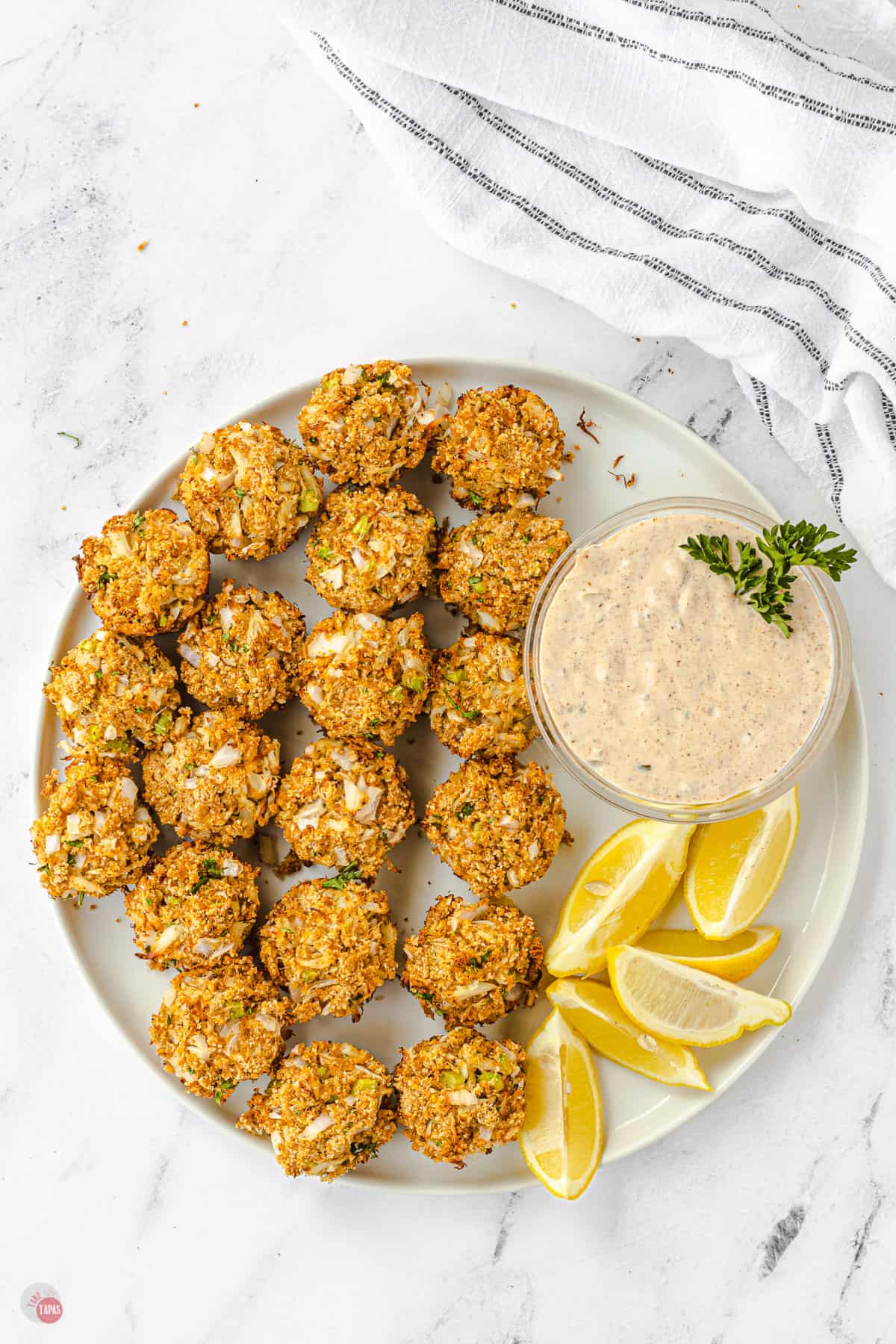 platter of homemade crab cakes