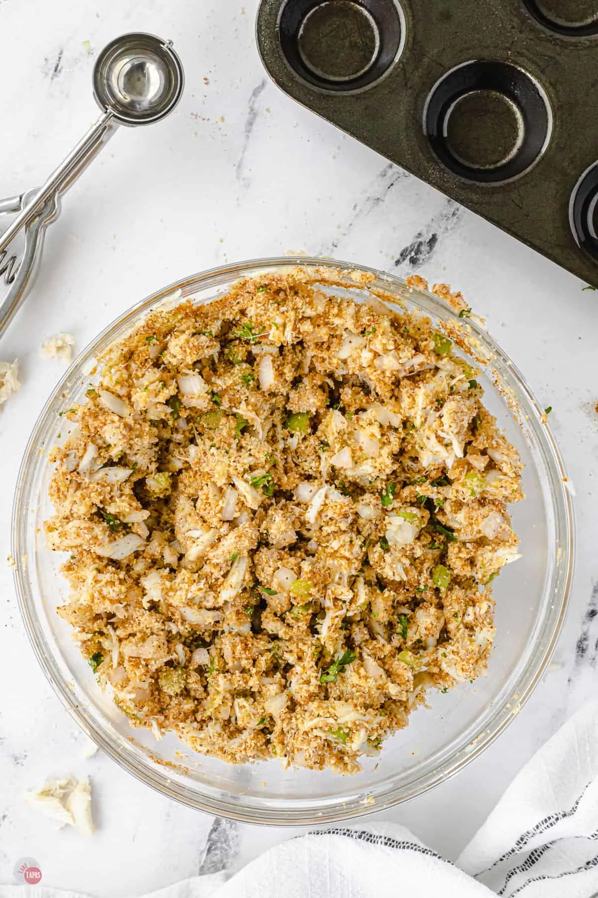 crab cake mixture in a bowl