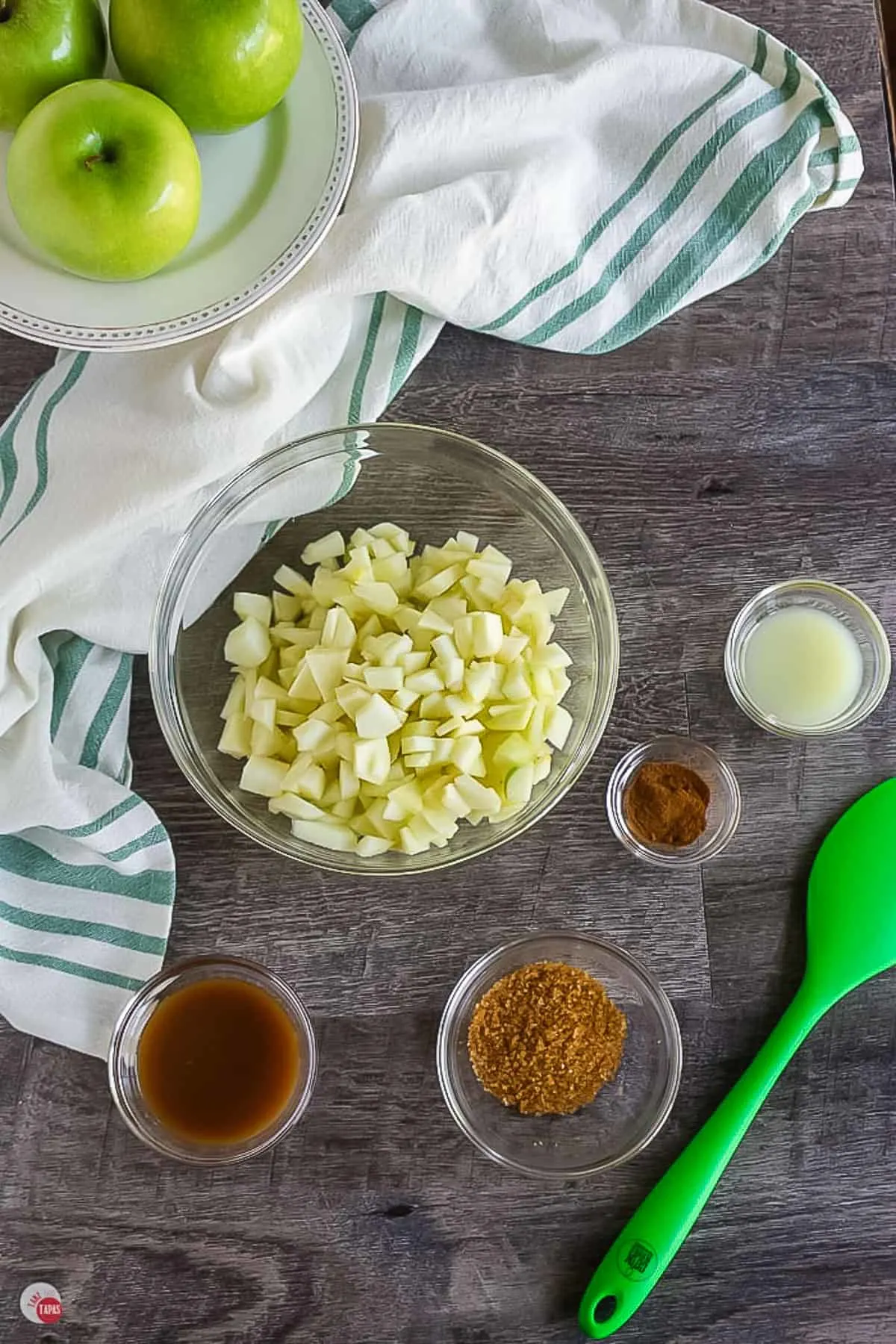 overhead pic of ingredients for empanadas