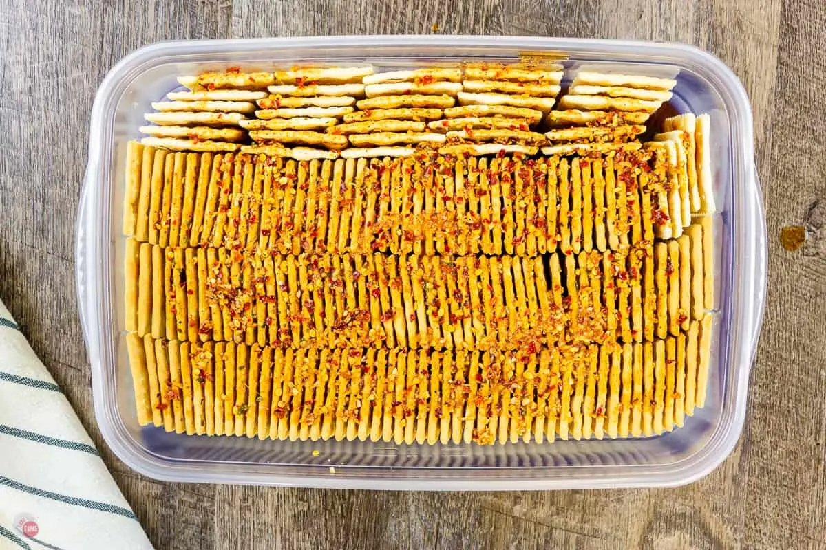 spices over crackers