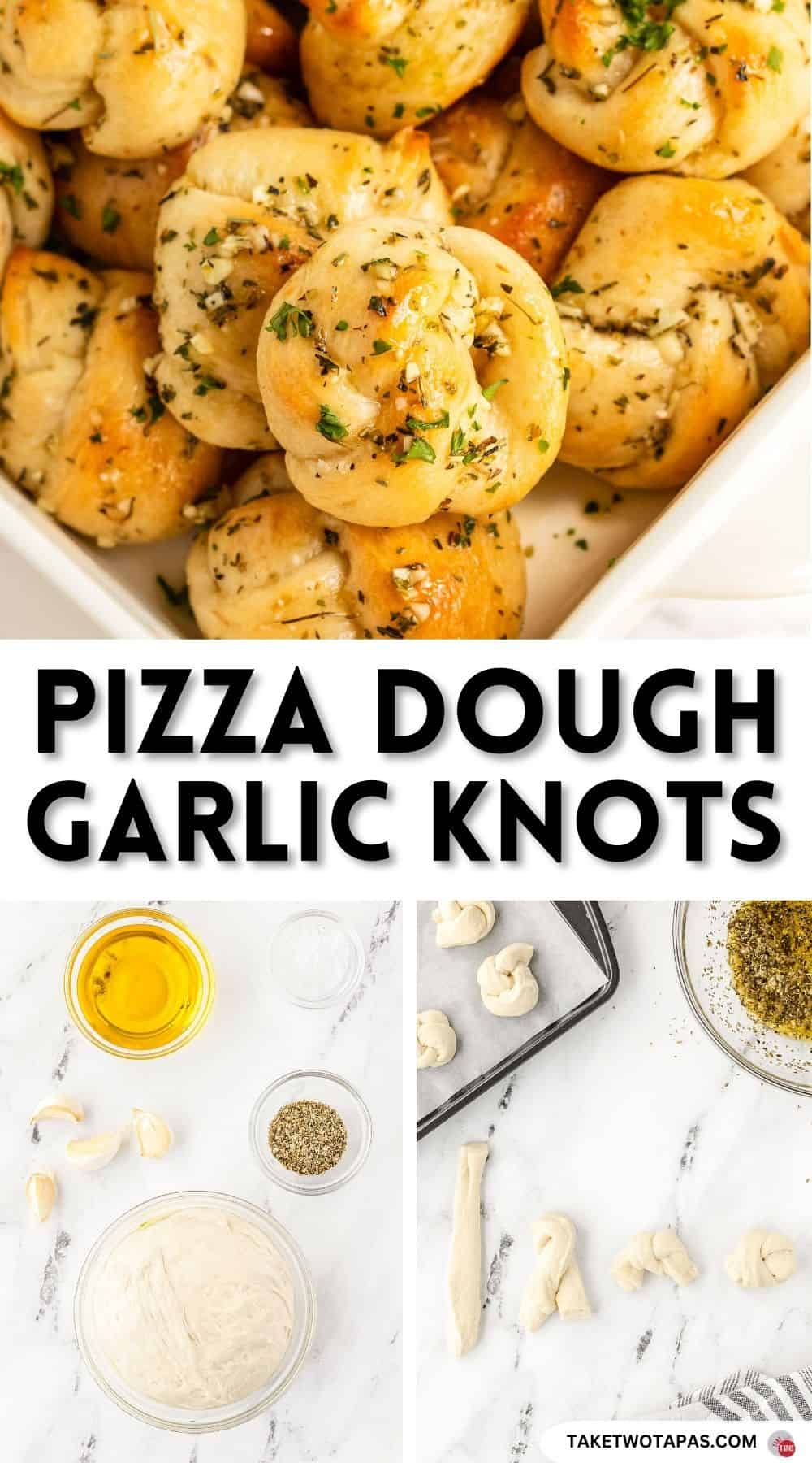 Pinterest pin image for garlic knots recipe