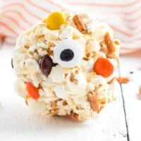 popcorn ball on white board