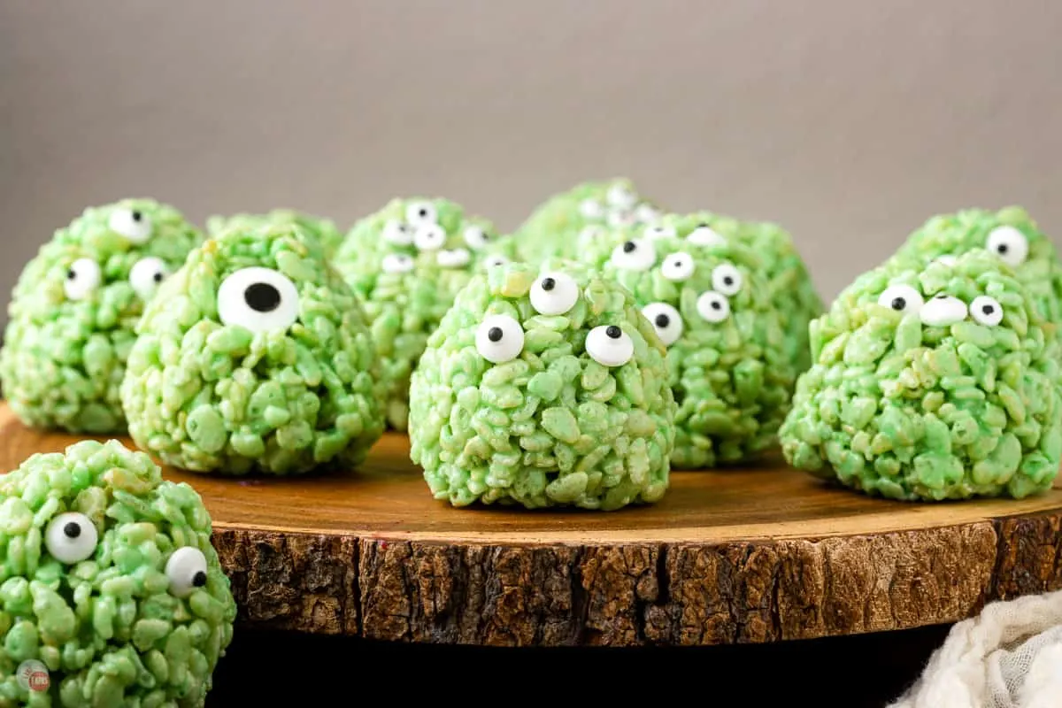 Monster Eye Balls Rice Krispie Bites - Two Sisters