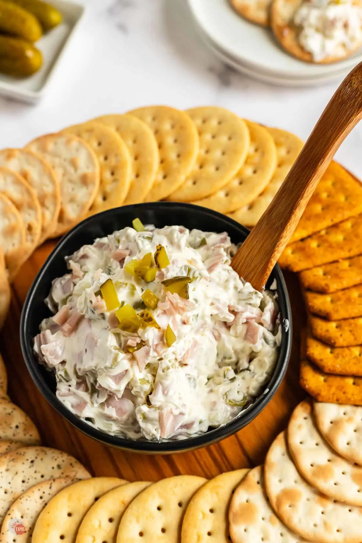 pickle dip with crackers