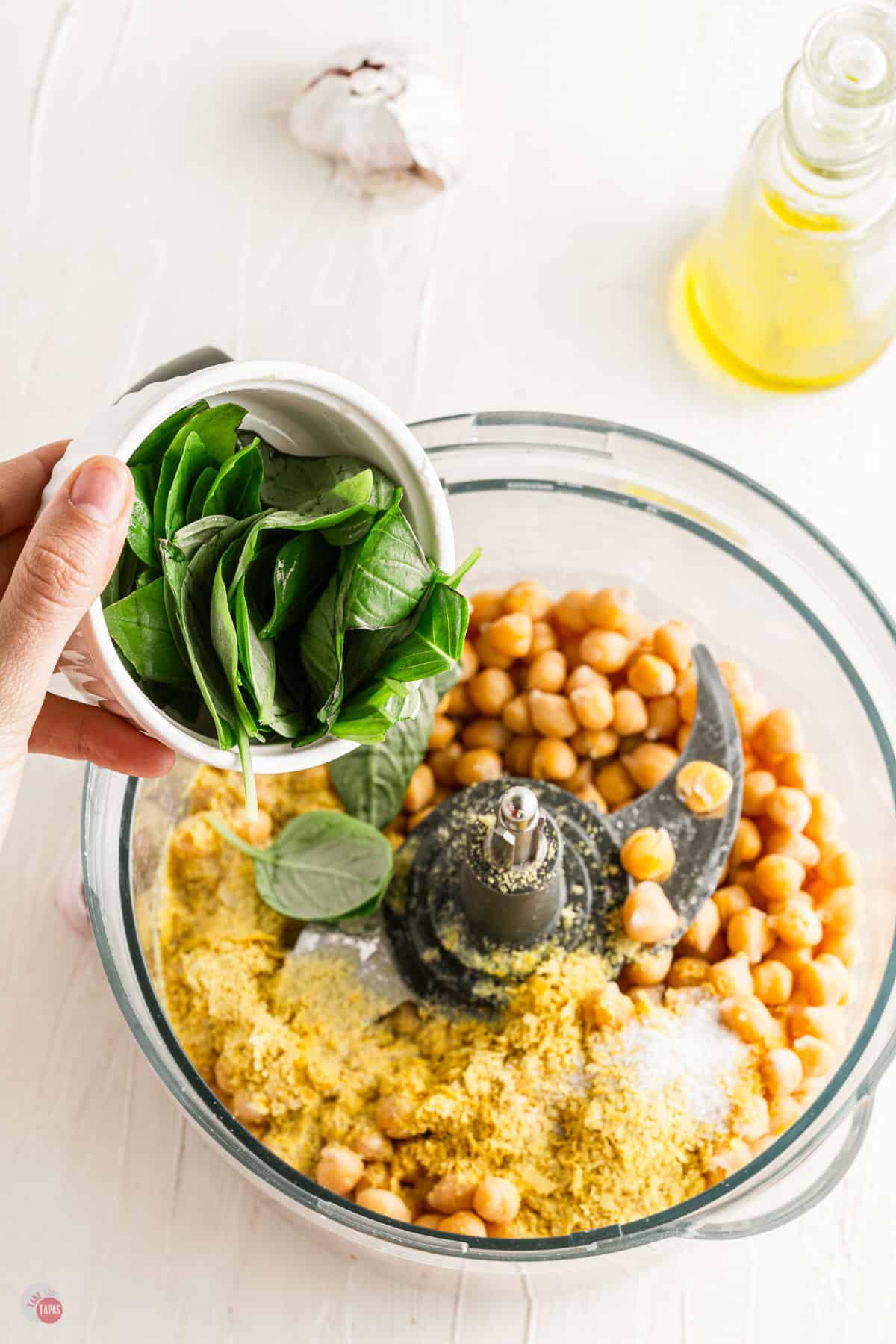 chickpeas in a food processor