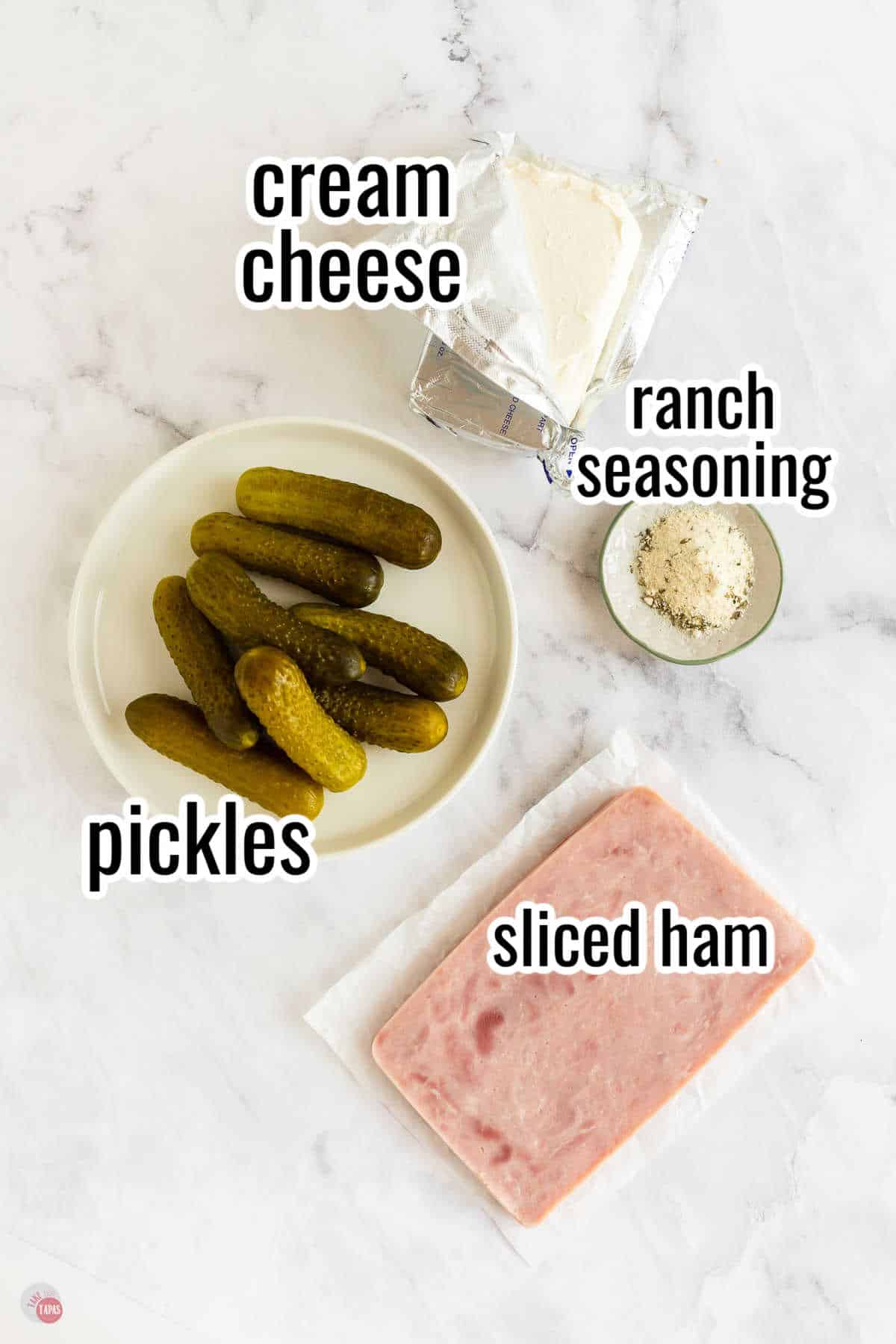 ingredients for recipe with text overlay labeling them