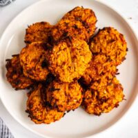 plate of sweet potato latkes